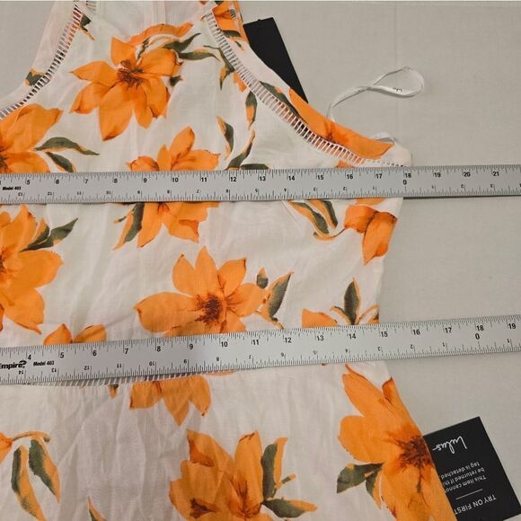 Lulu's Zahara White and Orange Floral Print Midi Dress Size Large - Picture 10 of 11